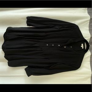 Aritzia Wilfred pleated black blouse 3/4 sleeve